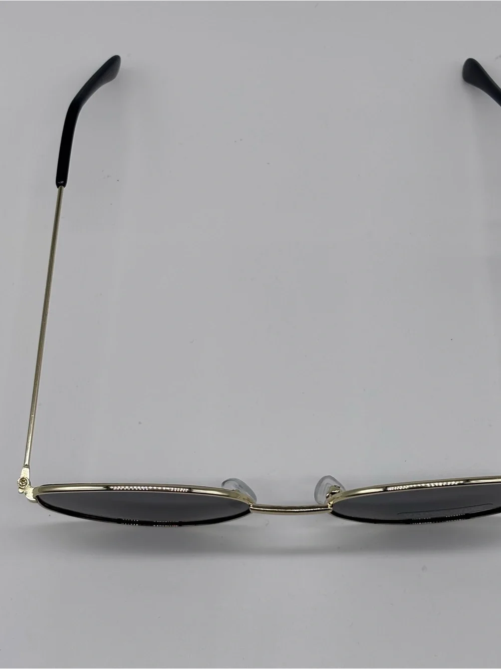 Retro Gold Oval Wireframe Sunglasses with Black Lenses